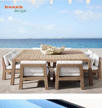 Bàn ghế gỗ Teak tự nhiên sân vườn ngoài trời BGT 006