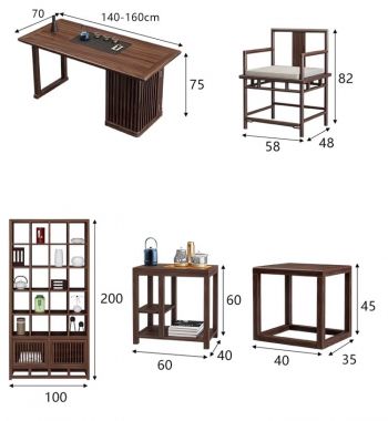 Nội thất gỗ đời minh bàn ghế phòng trà Á Đông tiện ích BGN 007