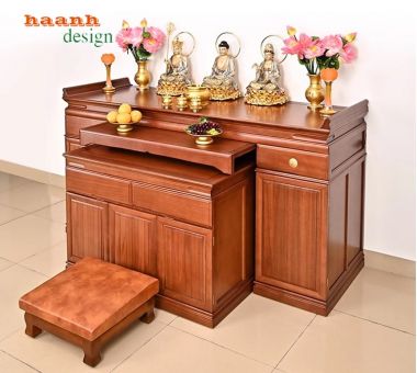 Bàn thờ gia tiên 2 tầng hoàn hảo giữa vẻ đẹp ý nghĩa tâm linh-BTH 004