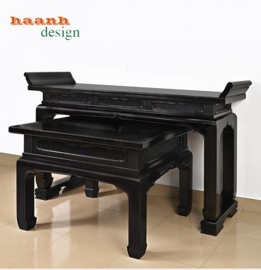 Bàn thờ gia đình gỗ tự nhiên phong cách á đông BTH 003