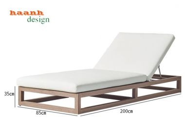 Giường thư giãn hồ bơi gỗ teak GTT001