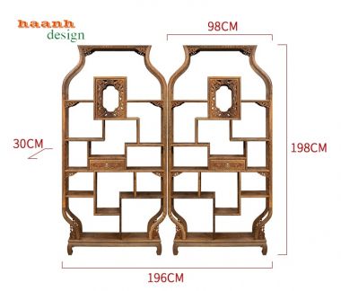 Kệ trang trí giả cổ gỗ tự nhiên. KTT 001