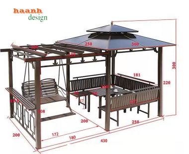 Nhà chòi kẽm ngoài trời Sự lựa chọn cho không gian sân vườn-NCS 008