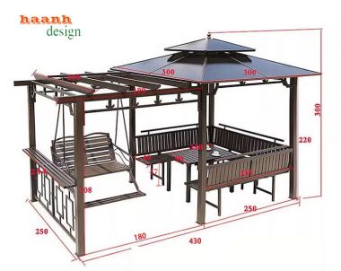 Nhà chòi kẽm ngoài trời Sự lựa chọn cho không gian sân vườn-NCS 008