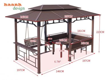 Nhà chòi kẽm ngoài trời Sự lựa chọn cho không gian sân vườn-NCS 008