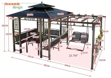 Nhà chòi kẽm ngoài trời Sự lựa chọn cho không gian sân vườn-NCS 008