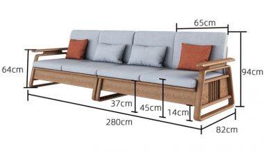 Sofa phòng khách gỗ tự nhiên gia đình tiện ích công năng SFH 002