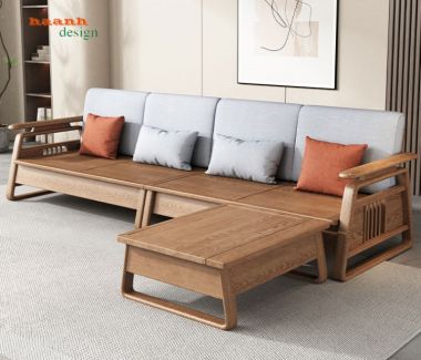 Sofa phòng khách gỗ tự nhiên gia đình tiện ích công năng SFH 002