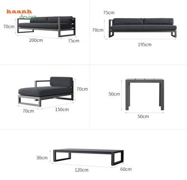 Sofa sắt sơn tĩnh điện ngoài trời SST001