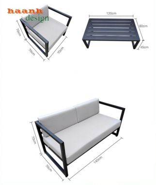 Sofa sắt sơn tĩnh điện ngoài trời SST 003