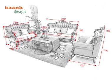 Sofa phòng khách tân cổ điển châu âu sản phẩm cao cấp. SFC 001