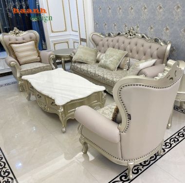 Bàn ghế sofa tân cổ điển châu âu đẳng cấp cho gia đình SFC 002