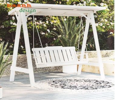 Xích đu sân vườn ngoài trời gỗ Teak tự nhiên an toàn tiện ích GNT 004