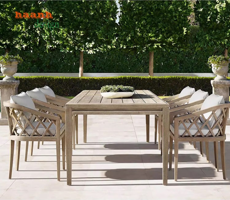 Bàn ghế ngoài trời gỗ Teak tự nhiên BGT 013