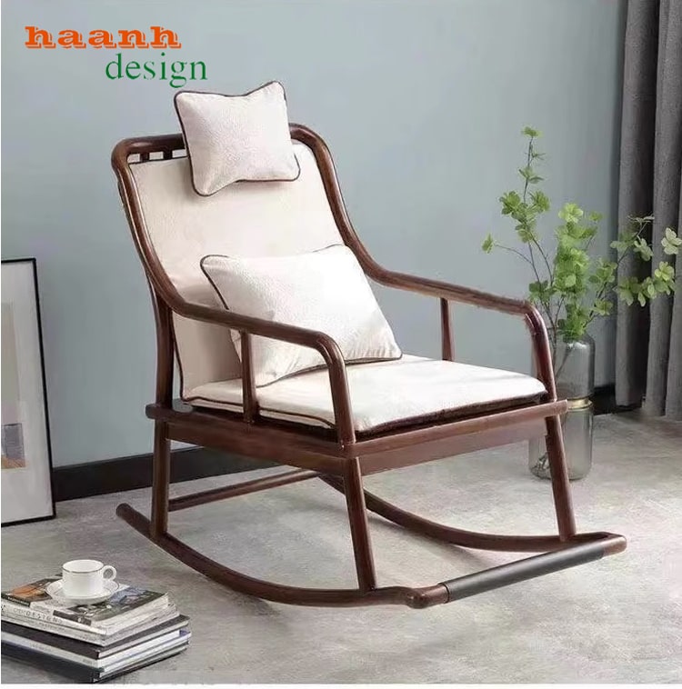 Ghế đọc sách thư giãn gỗ óc chó tự nhiên gia đình GBB 013